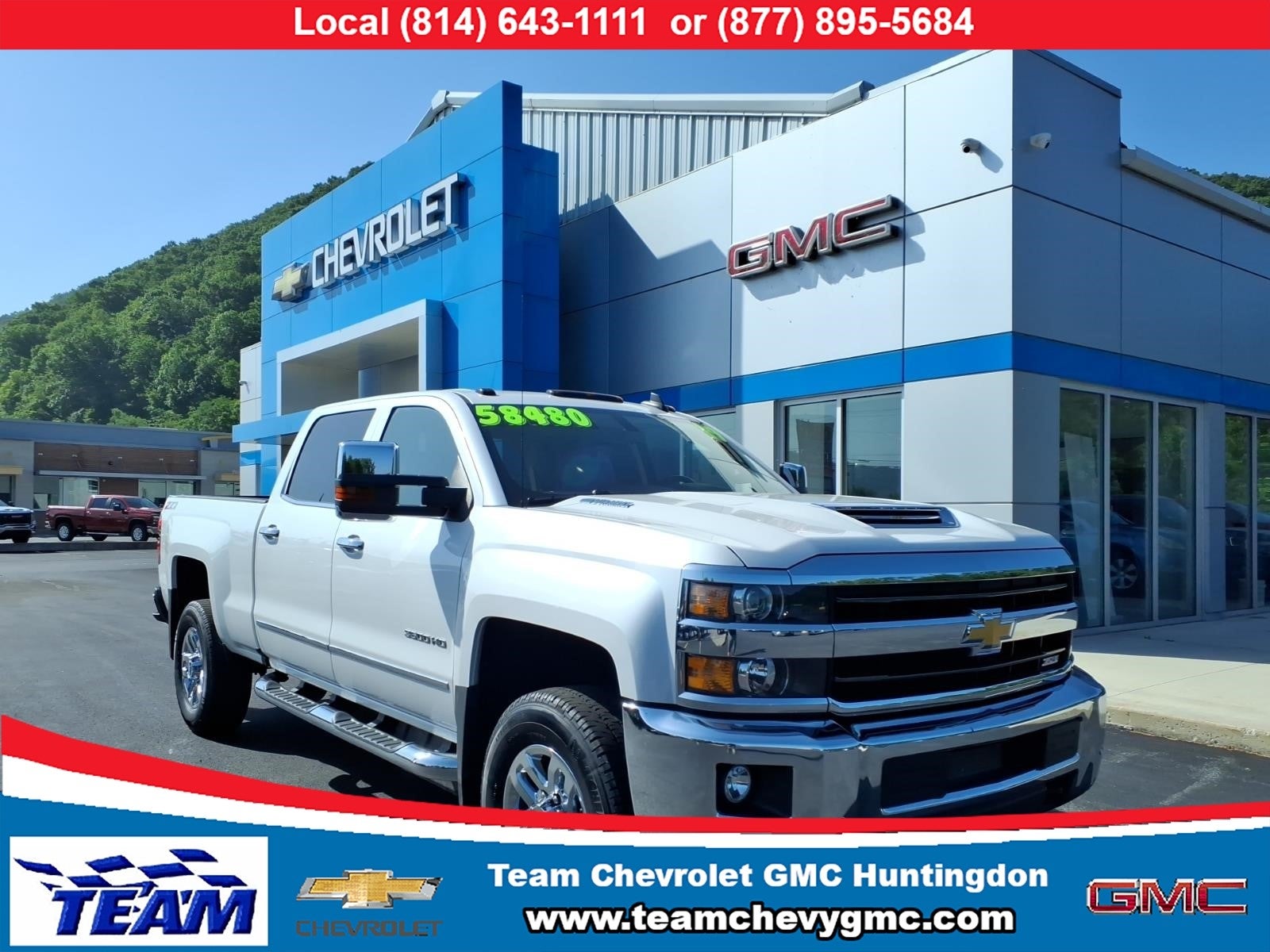 2019 Chevrolet Silverado 3500 HD LTZ in Iridescent Pearl Tricoat — front three-quarter view