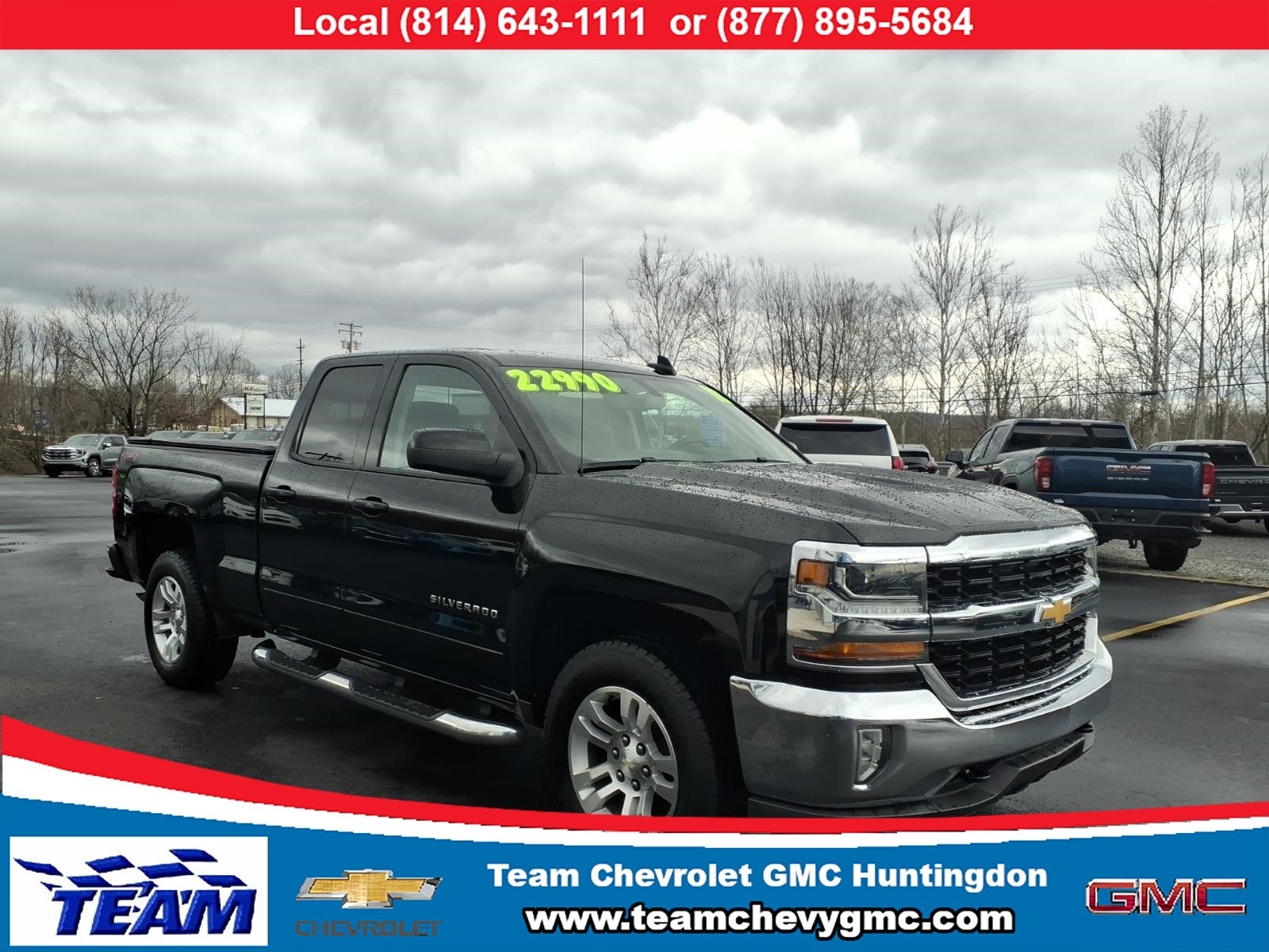 2018 Chevrolet Silverado 1500 LT in Black — front three-quarter view