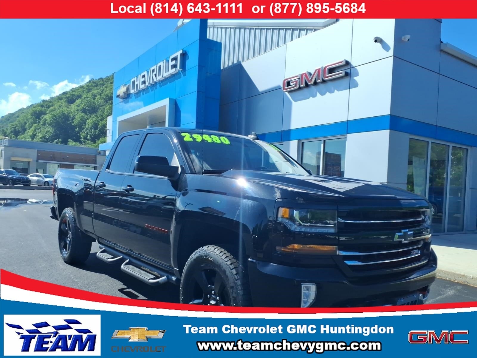 2018 Chevrolet Silverado 1500 LT in Black — front three-quarter view