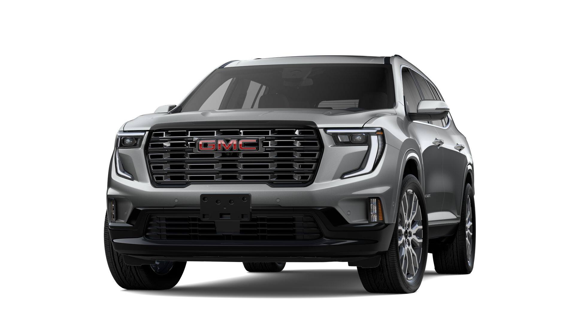 2026 GMC Acadia Denali Ultimate in Sterling Metallic — front three-quarter view