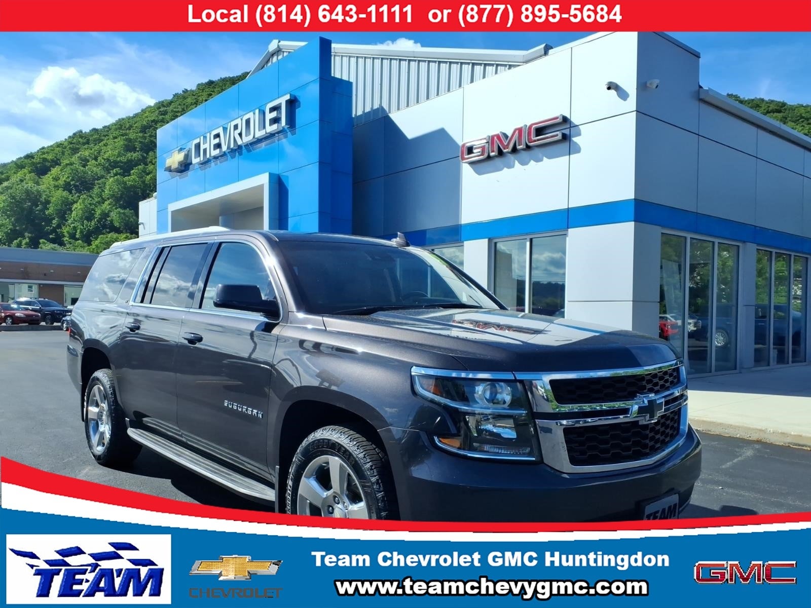2017 Chevrolet Suburban LT in Tungsten Metallic — front three-quarter view
