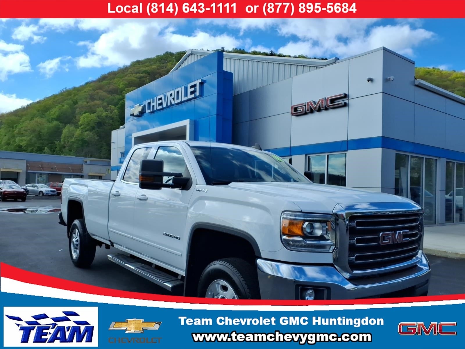 2018 GMC Sierra 2500 HD SLE in White — front three-quarter view