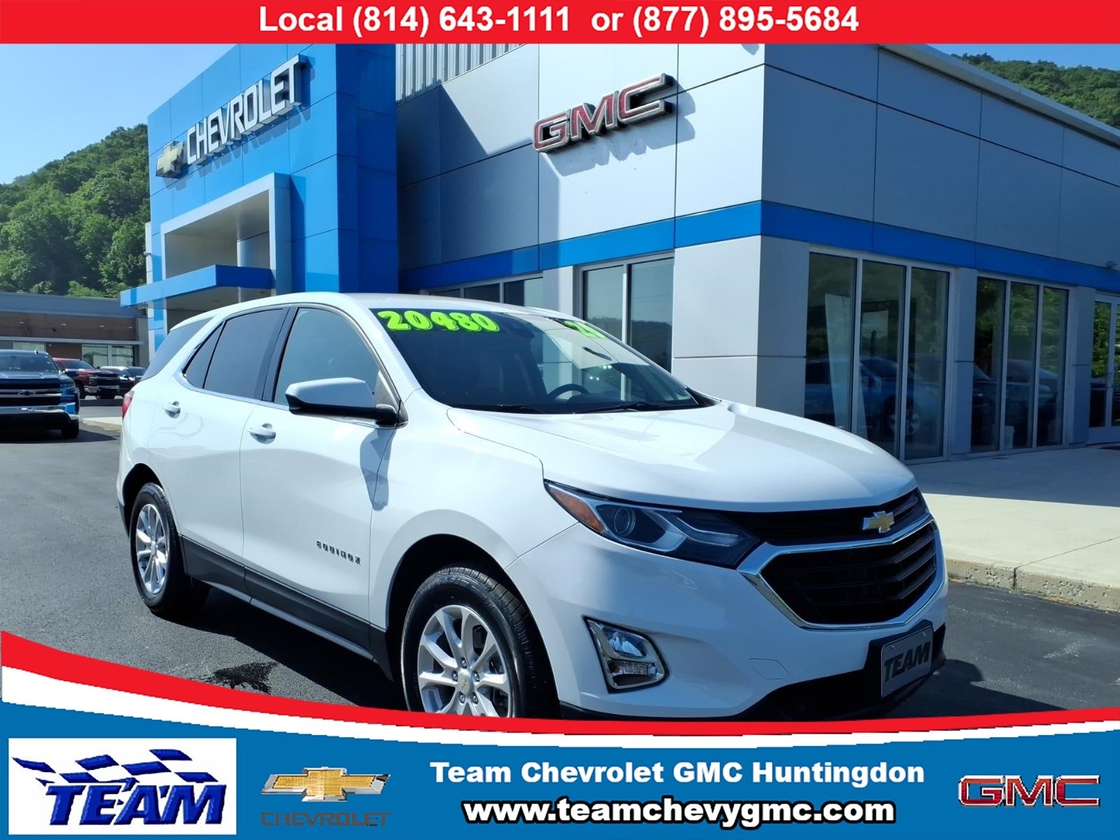 2020 Chevrolet Equinox LT in Summit White — front three-quarter view
