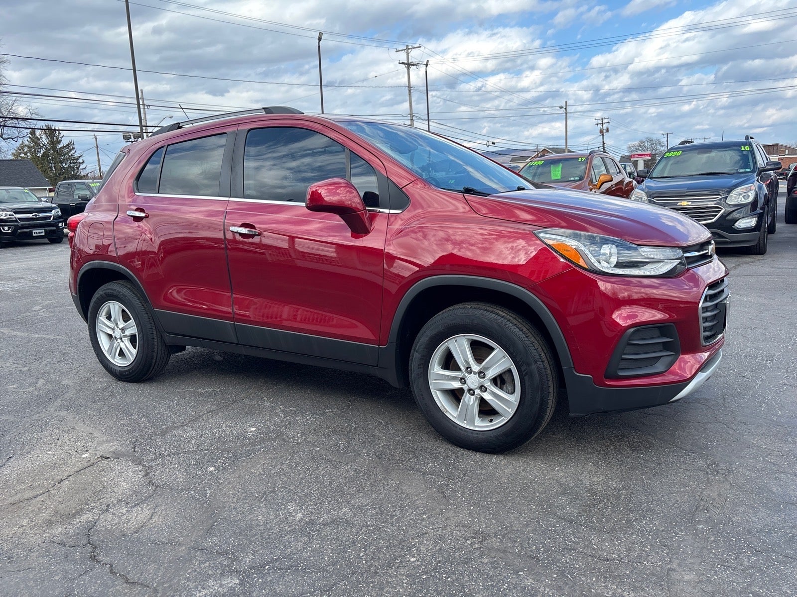 2018 Chevrolet Trax LT in Cajun Red Tintcoat — front three-quarter view