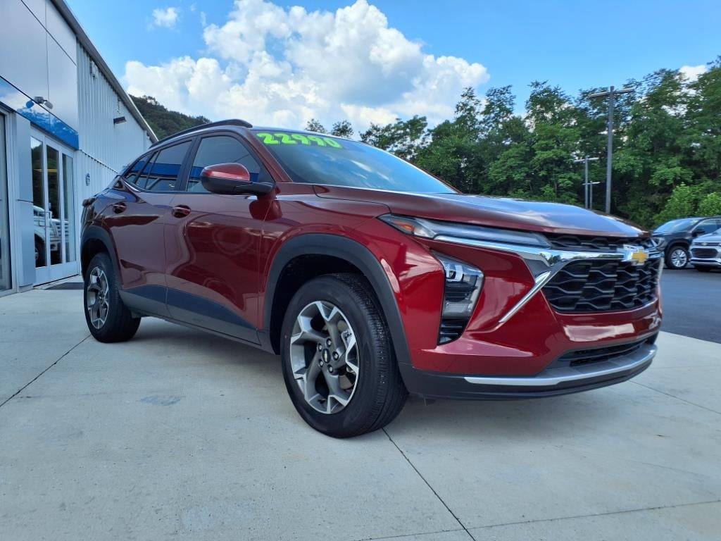 2024 Chevrolet Trax LT in Crimson Metallic — front three-quarter view