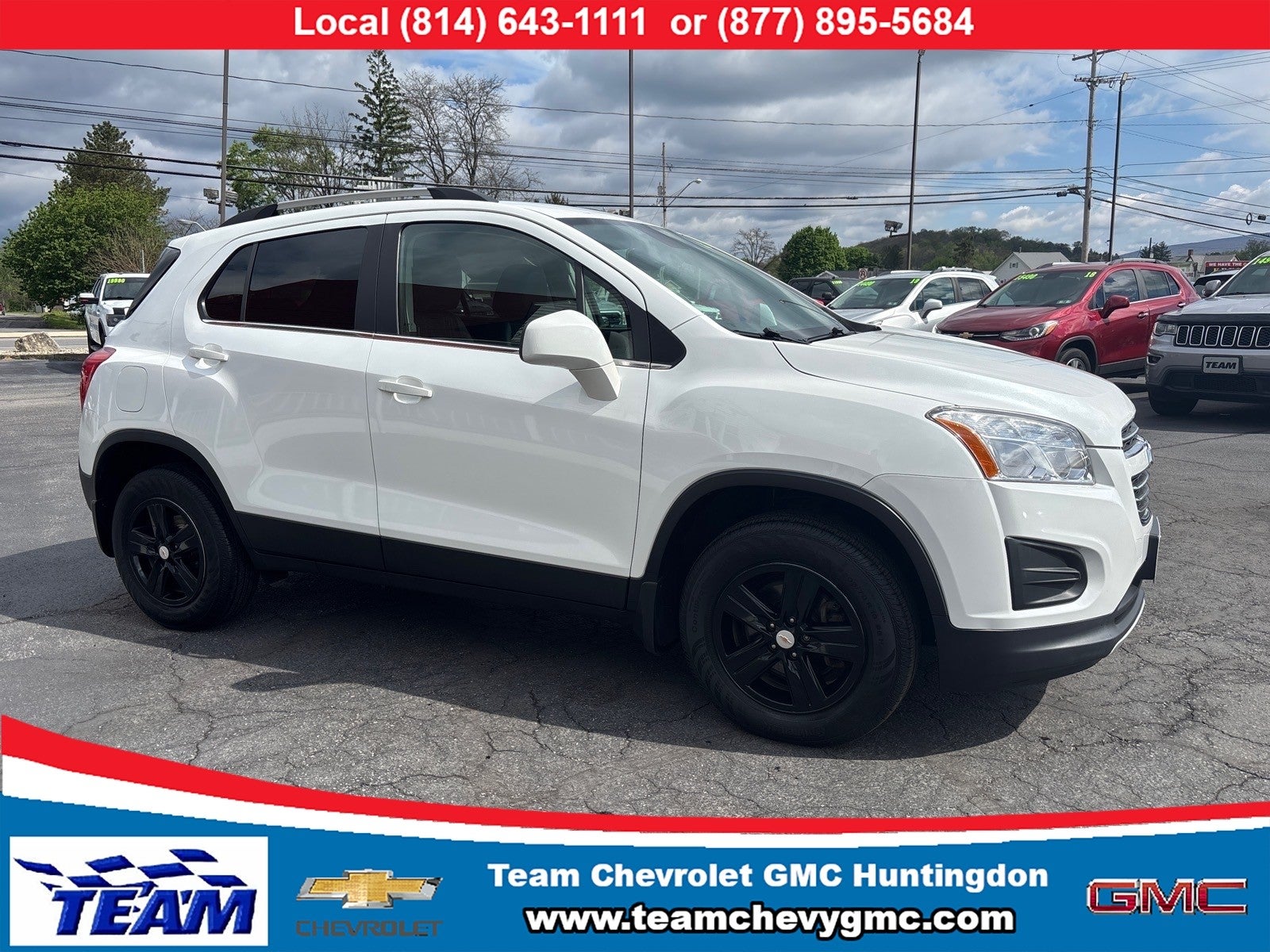 2016 Chevrolet Trax LT in White Pearl Tricoat — front three-quarter view